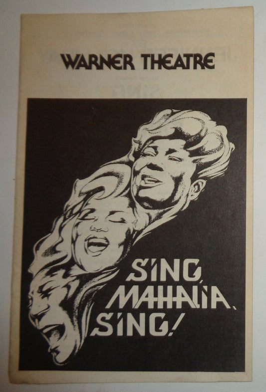 SING MAHALIA, SING! - SOUVENIR PROGRAM Warner Theatre NYC 1985 Jennifer Holiday