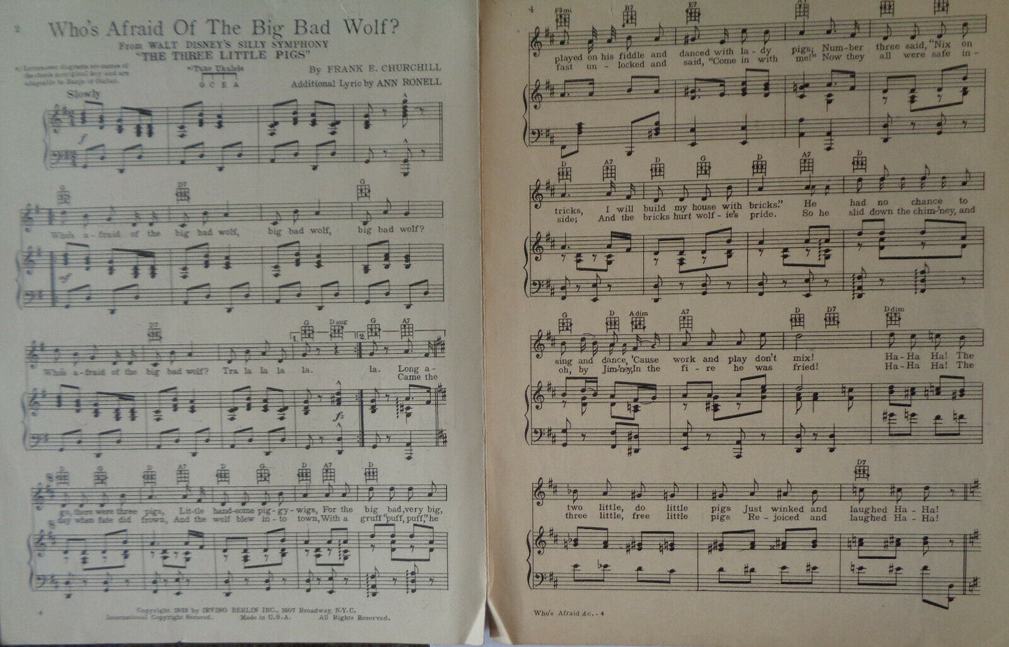 Who's afraid of the big bad wolf : from Walt Disney's silly symphony "The three