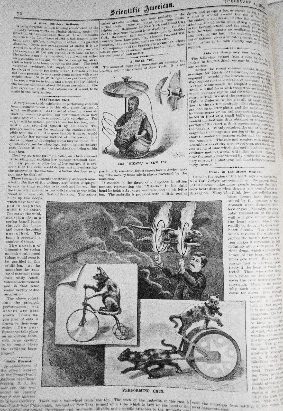 Scientific American February 4, 1893 - Marble Cave Of Missouri; Bicycles; Cats..