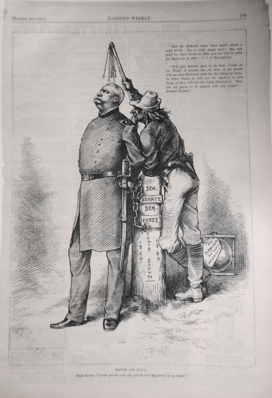 Master and Slave, by Thomas Nast  - Harper's Weekly, October 30, 1880 Original