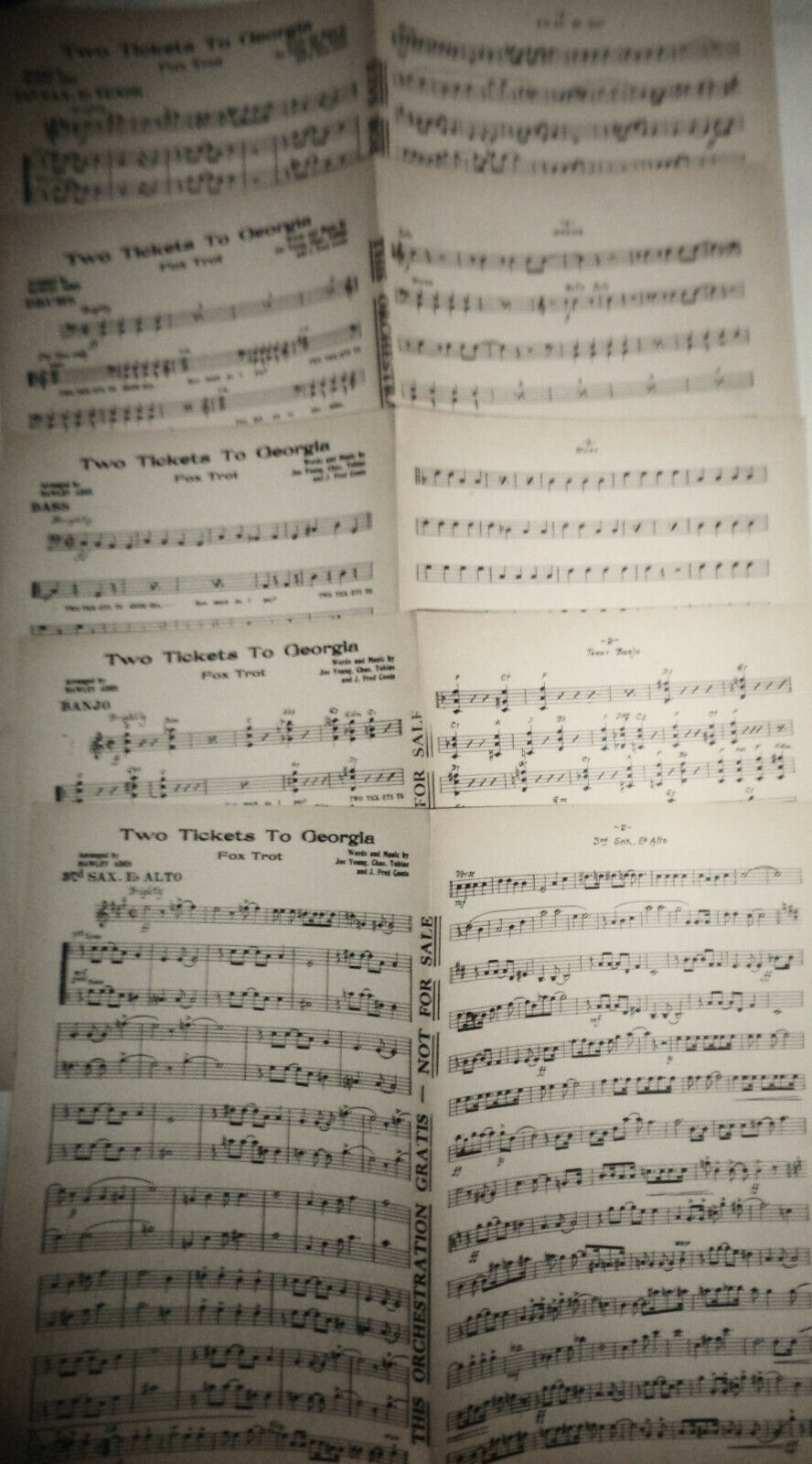 Two tickets to Georgia by Joe Young, Chas Tobias & Fred Coots 1933 for orchestra