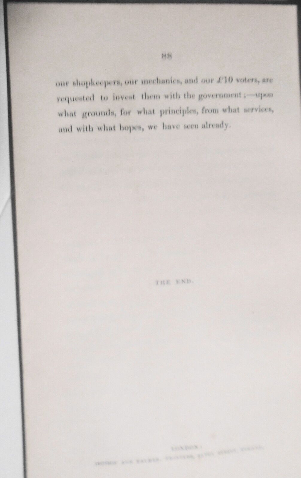 1834 Letter to a Late Cabinet Minister on the Present Crisis - Ed Bulwer Lytton.