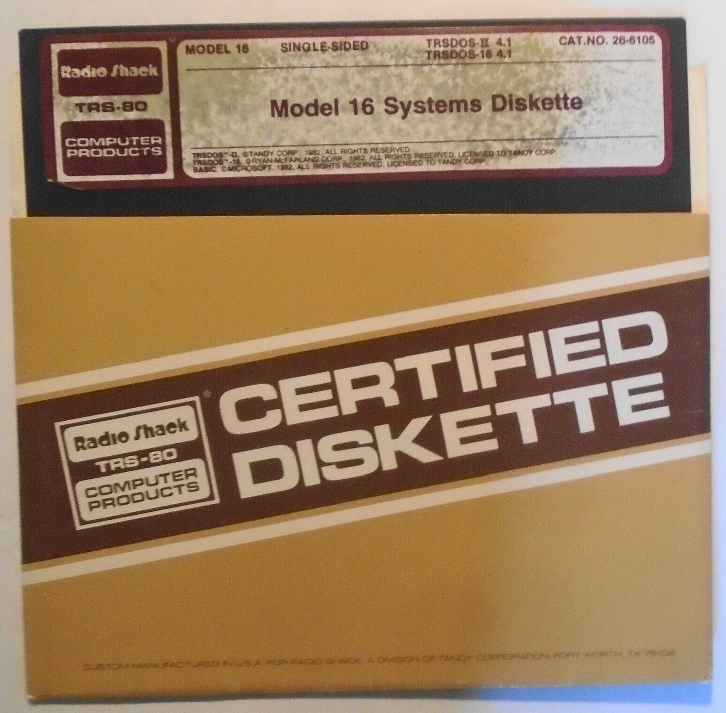 1982 Radio Shack TRS-80 Model 16 System Diskette - TRSDOS-II 4.1 / TRSDOS-16 4.1