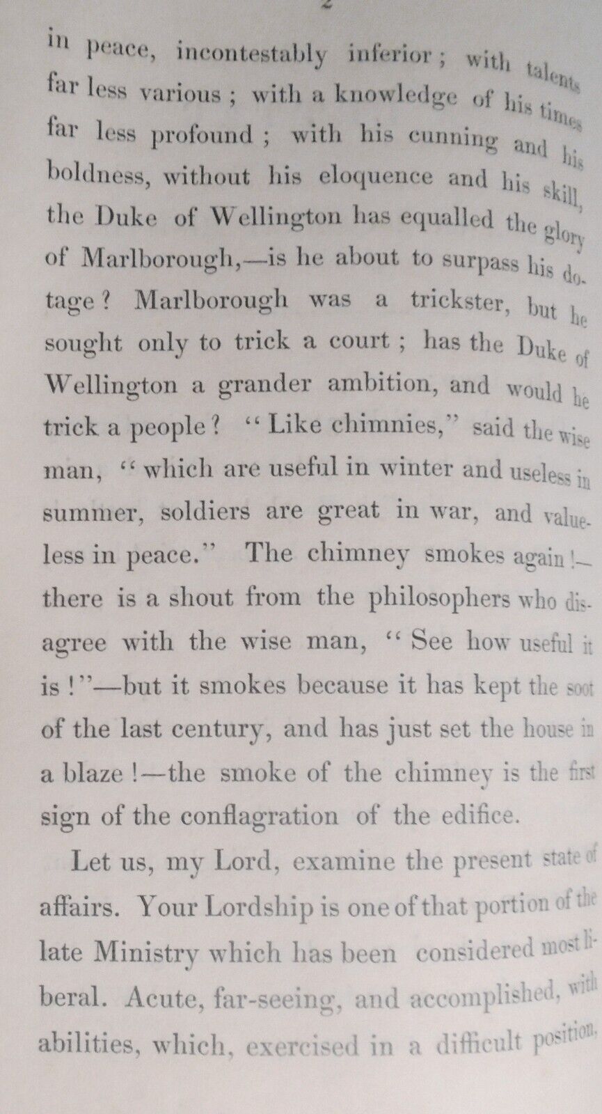 1834 Letter to a Late Cabinet Minister on the Present Crisis - Ed Bulwer Lytton.