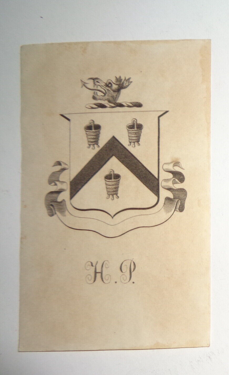 "H. P.", Ex Libris Bookplate - circa 1860