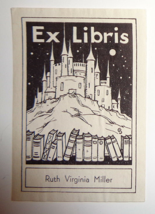Ruth Virginia Miller - Ex Libris Bookplate - Signed CS on plate