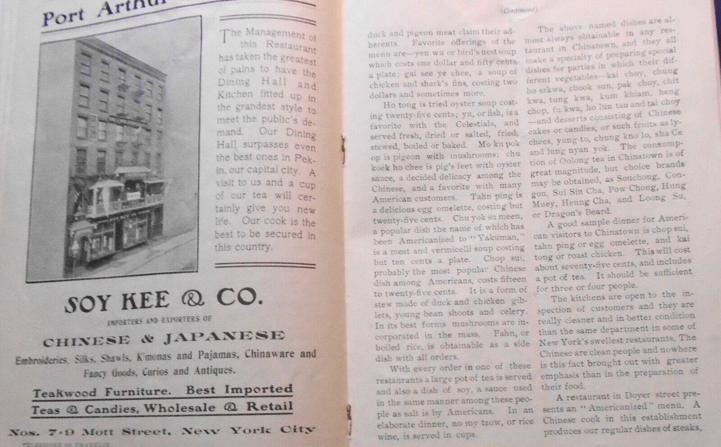 1903 Guide Of Chinatown and Souvenir Programme, New York City. Charles Gong, Pub