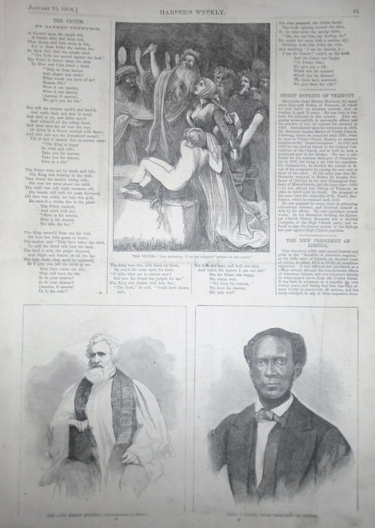 James S. Payne, Third President Of Liberia - - Harper's Weekly, January 25, 1868