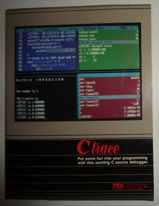 C Trace  - C Source debugger, by Mix Software. 1988. Unused.