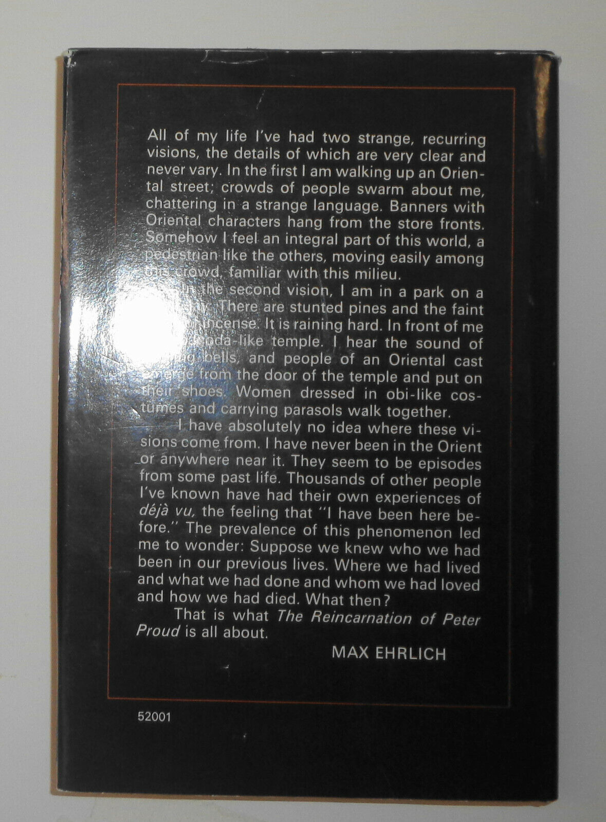 The Reincarnation Of Peter Proud by Max Ehrlich - True First Printing Hardcover