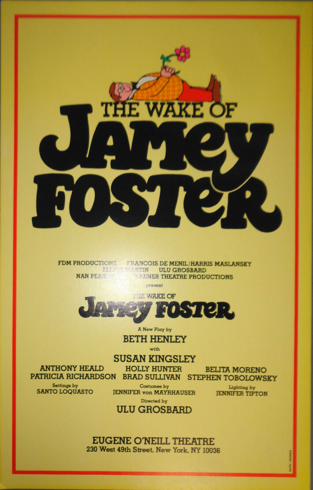 The Wake of Jamey Foster - 1982 Original Broadway poster - Eugene O'Neil Theatre