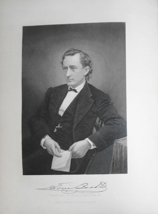Edwin Booth - steel engraving - 1873 - Duyckinck Portrait Gallery