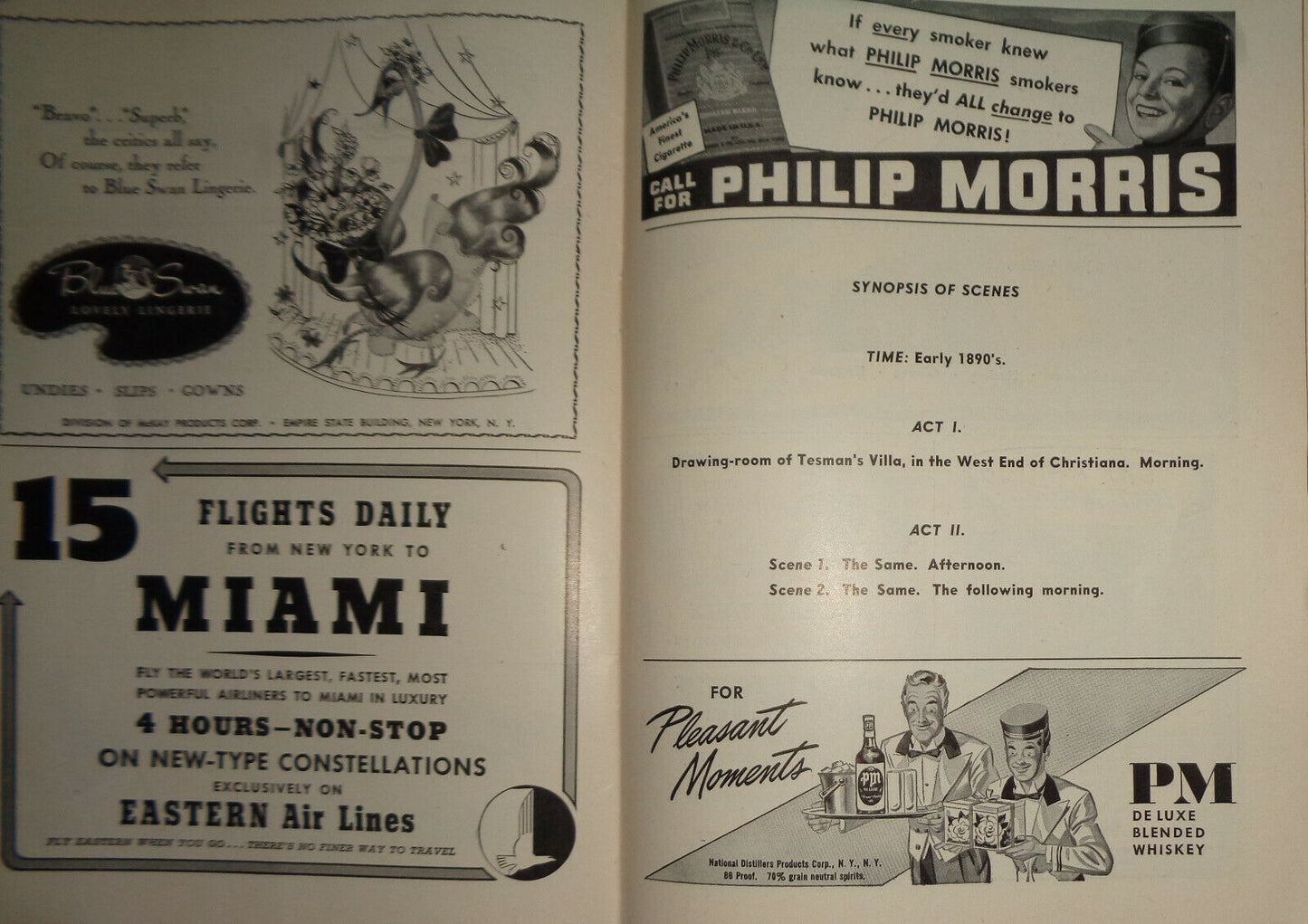 EVA LE GALLIENNE, EFREM ZIMBALIST, Jr. in  "HEDDA GABLER" - PLAYBILL - FEB 1948