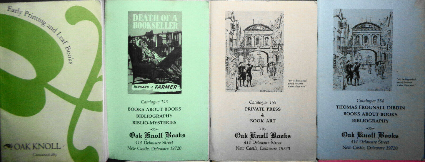 12 Oak Knoll bookseller catalogs: Early Printing, Biblio-Mysteries Private Press