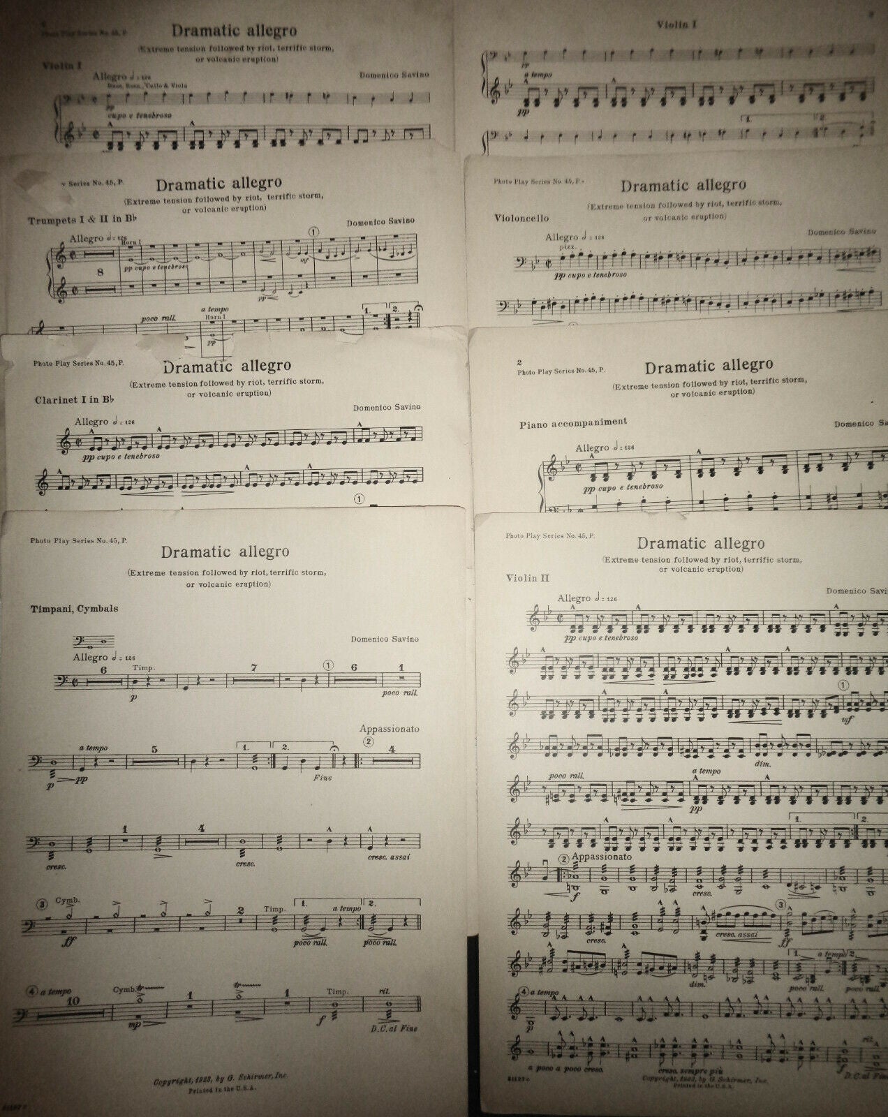 DRAMATIC ALLEGRO - EXTREME TENSION FOLLOWED BY RIOT... Savino 1923 for orchestra
