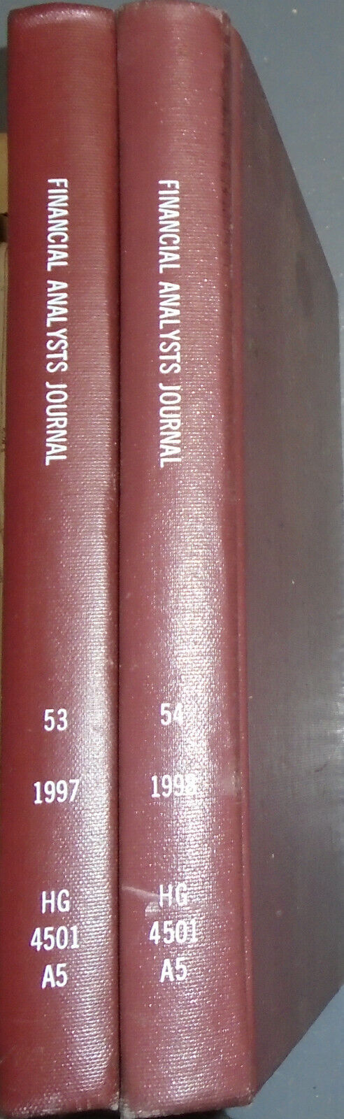 Financial Analysts Journal - 1997 & 1998 -- 2 Bound volumes; full years
