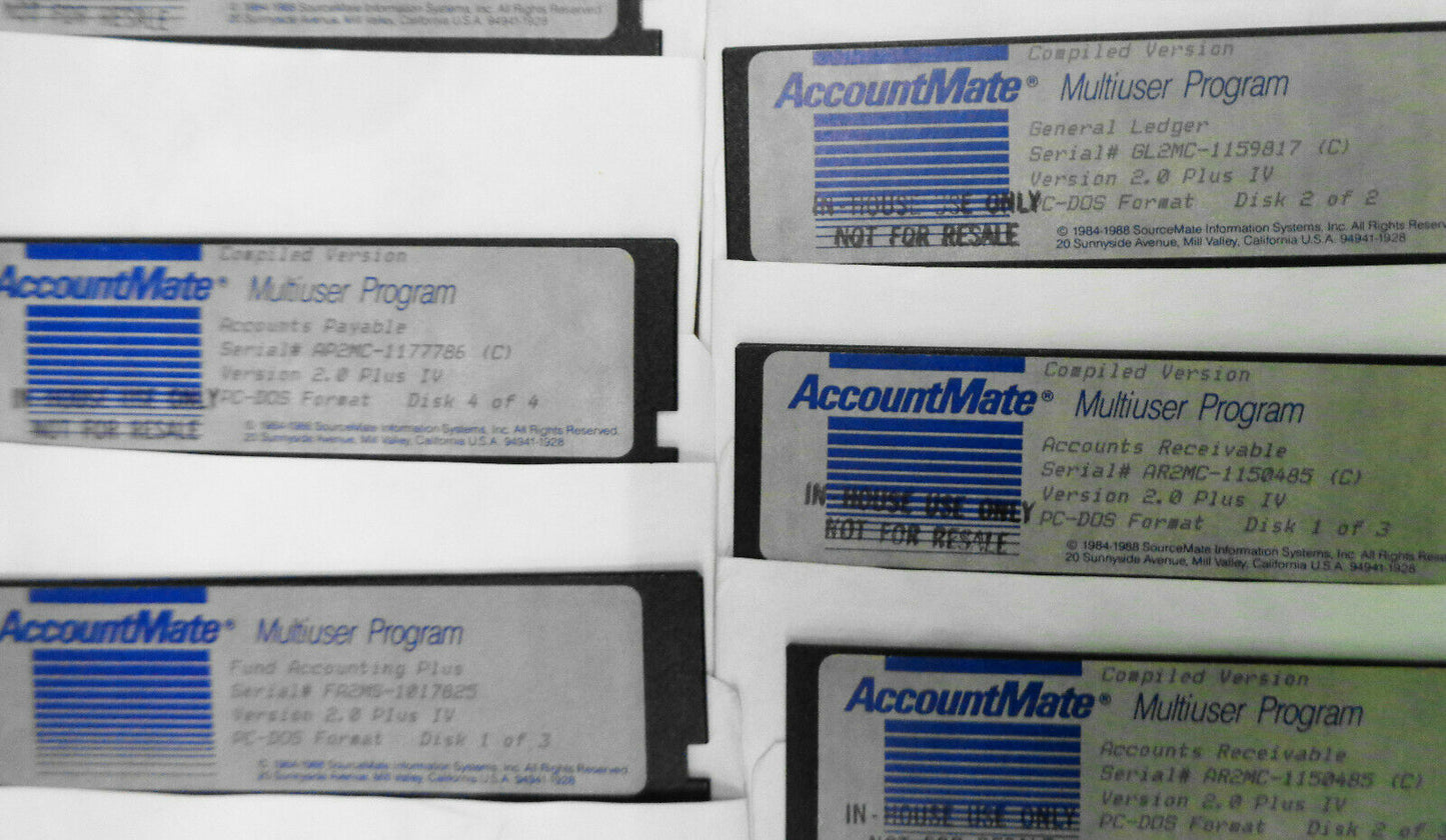 AccountMate Multiuser: General Ledger AR AP Payroll JobCost Source Code 1988 NEW