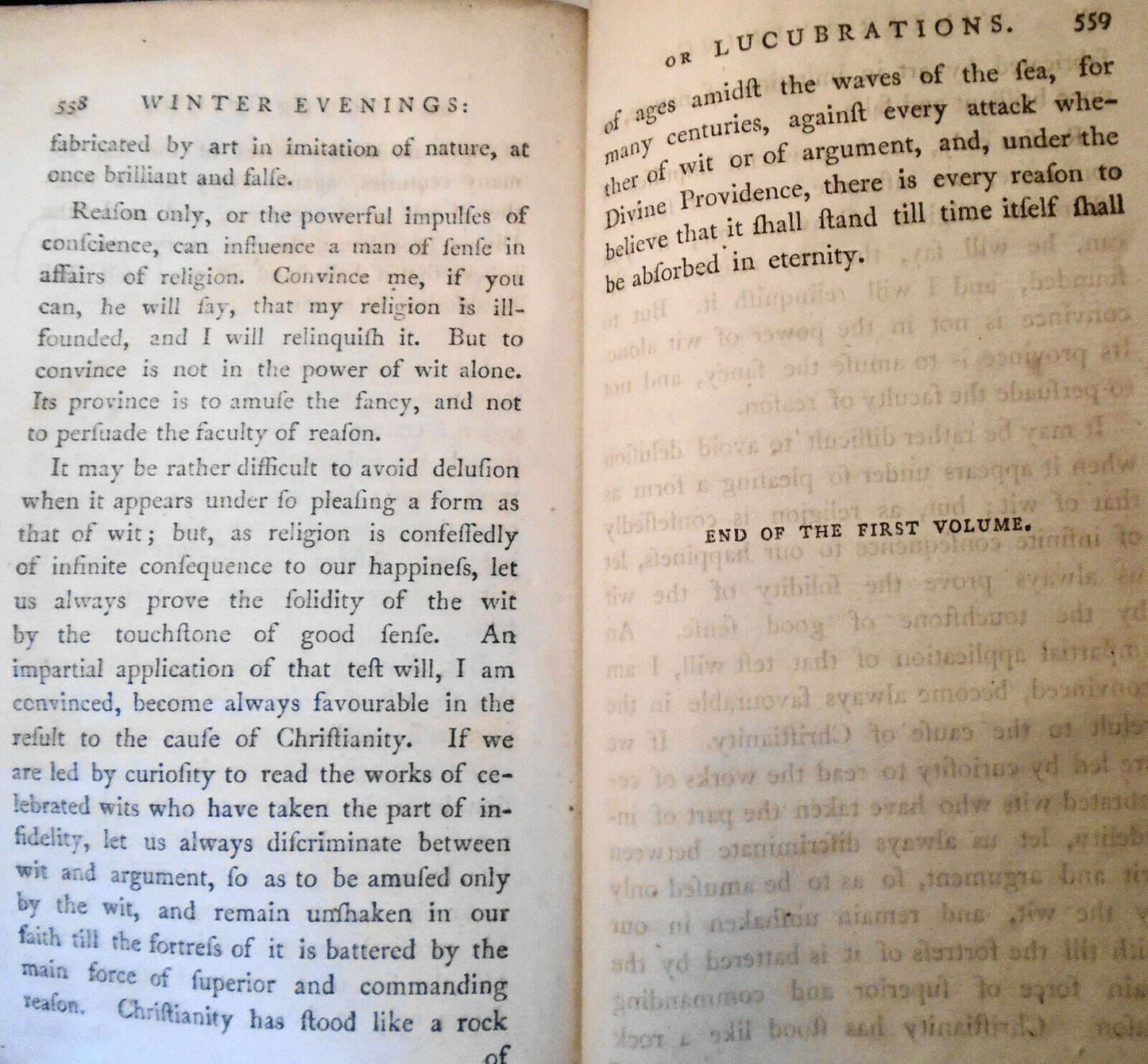 1790 Winter evenings: or, lucubrations on life and letters : By Vicesimus Knox