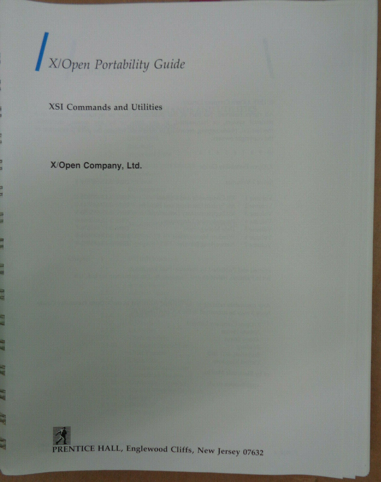 X/Open Portability Guide - 7 Volumes Set (complete) 1989. Fine.