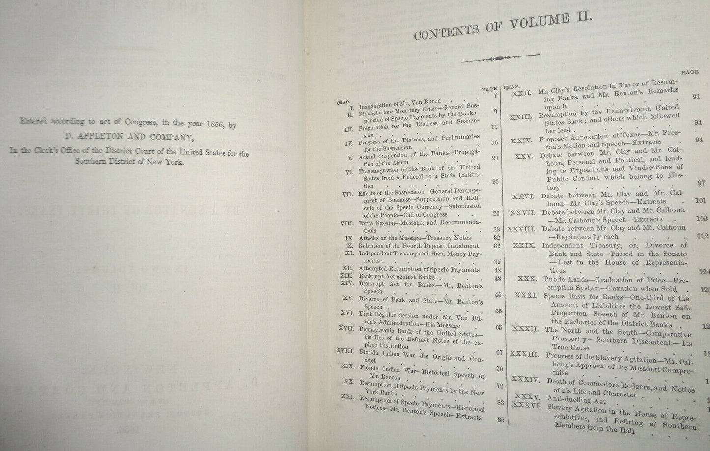 Thomas Hart Benton, THIRTY YEARS VIEW, 1856, 30 Years in Senate, 2 Volume Set