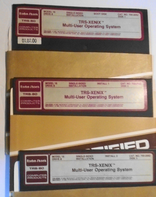 Radio Shack TRS-80 Model 16 XENIX Multi-User Operating System program - 1983