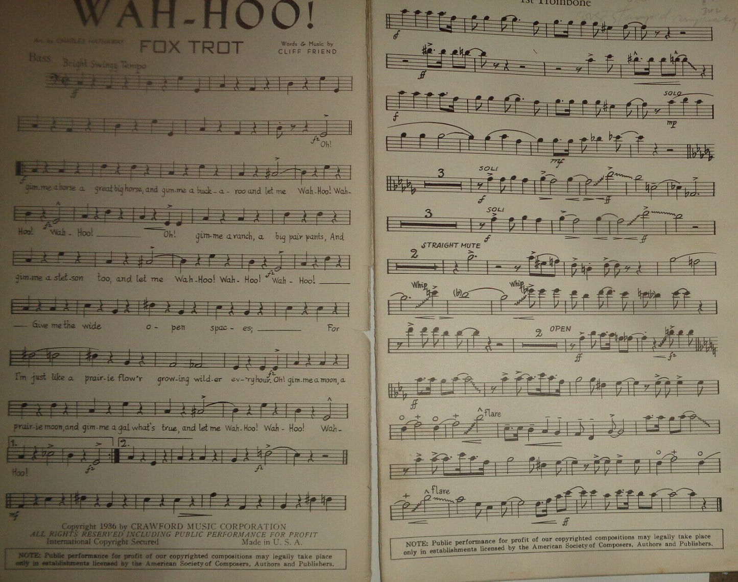 Let me wah-hoo! wah-hoo! : Wah-hoo a swing tune : fox trot - 1936 For orchestra