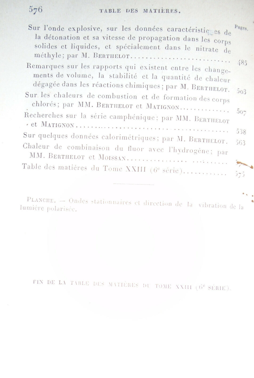 1891 Annales de Chimie et de Physique, Tome 23 - Berthelot, Pasteur, Becquerel