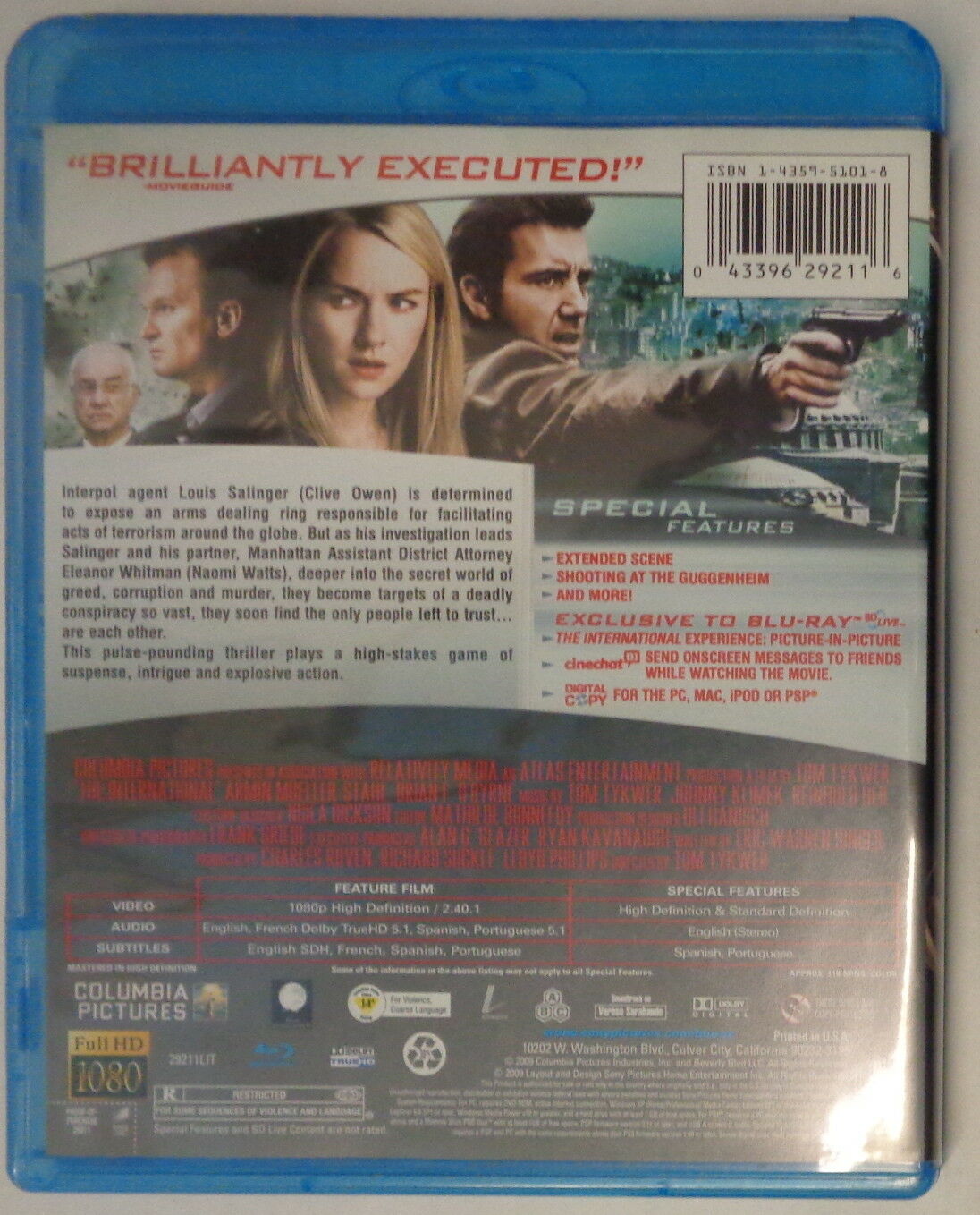 The International (Blu-ray Disc, 2009) - Like New