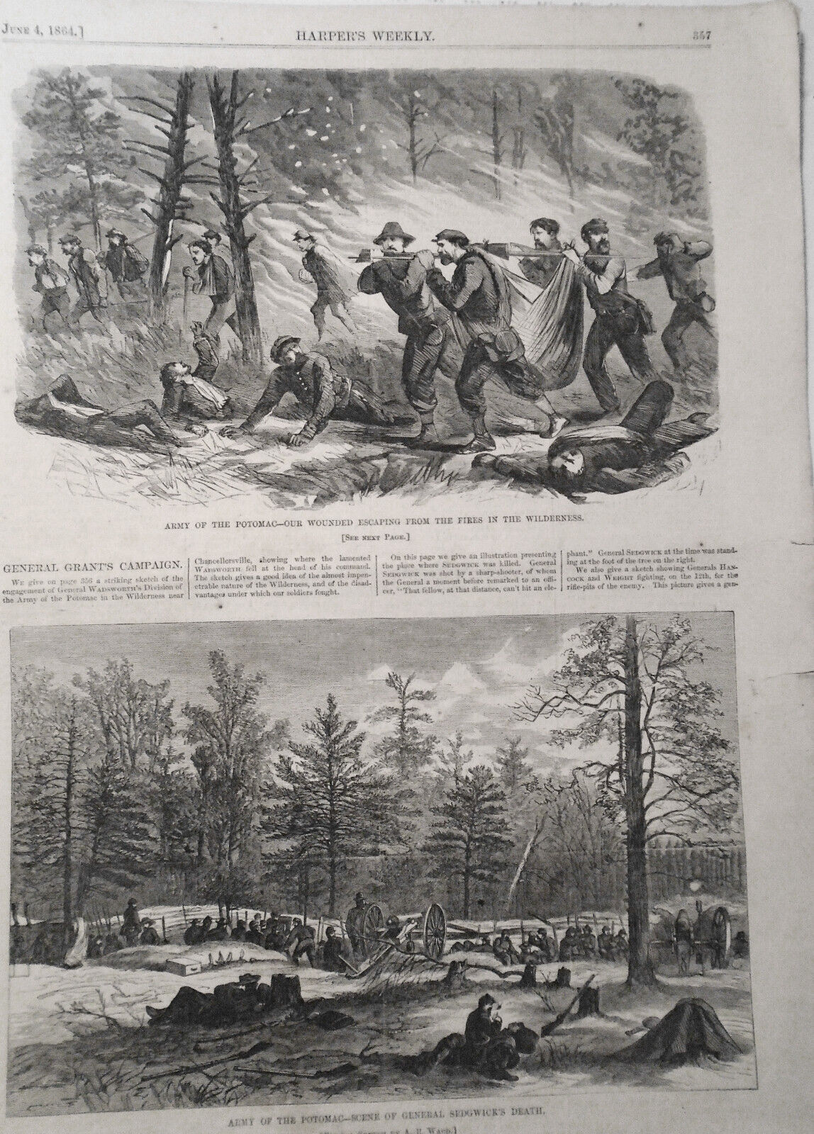 Harper's Weekly June 4, 1864.  Complete Original - Civil War: Grant's Campaign..