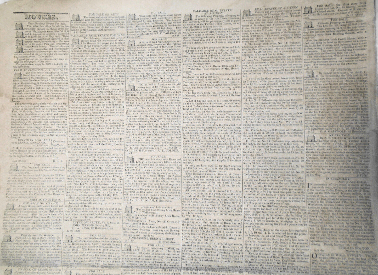 The New-York Evening Post, January 19, 1825. Original, DeWitt Clinton collection