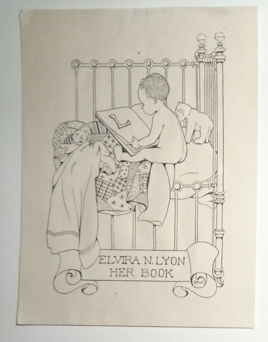 Elvira N. Lyon Ex Libris Bookplate