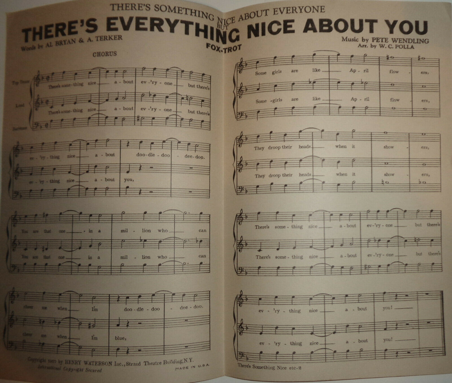 There's everything nice about you, by Alfred Bryan, et al 1927  for orchestra