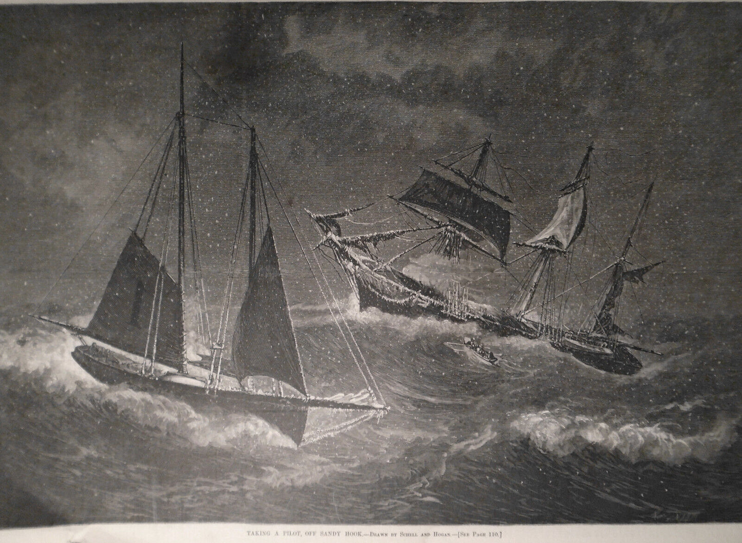 Taking A Pilot, Off Sandy Hook. Harper's Weekly February 10, 1877