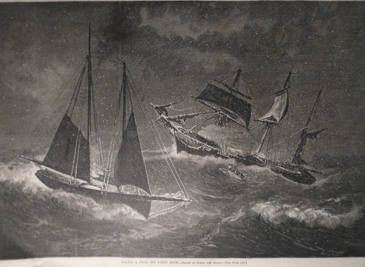 Taking A Pilot, Off Sandy Hook. Harper's Weekly February 10, 1877