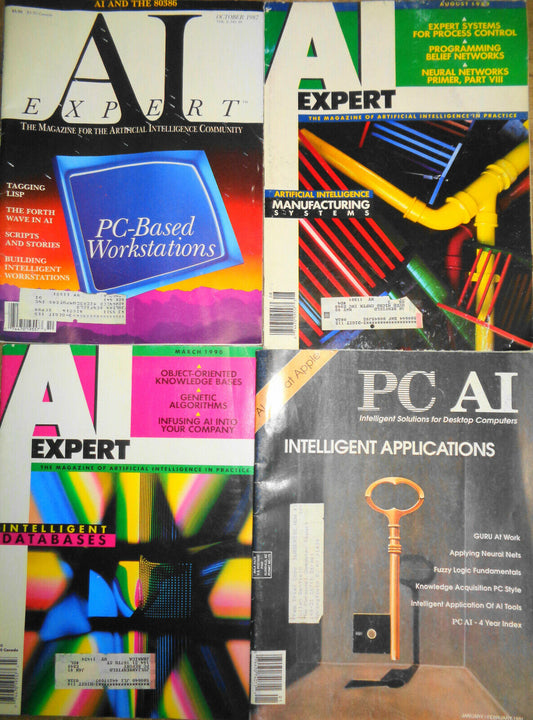 4 vintage Artificial Intelligence magazines : 3 of AI Expert  + 1 of  PC AI