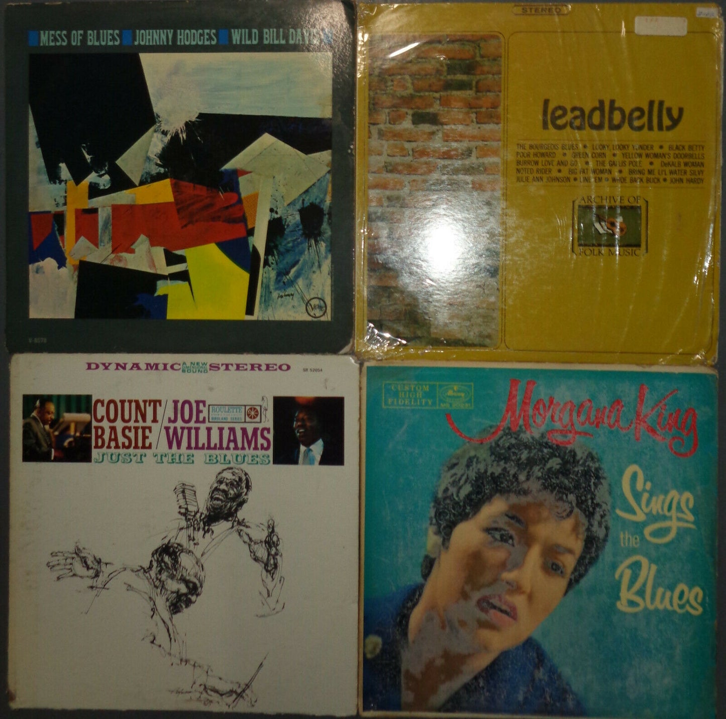 16 Blues LPs: Leadbelly, B B King, Bessie, Basie, Hodges, Ike Turner King Cobras