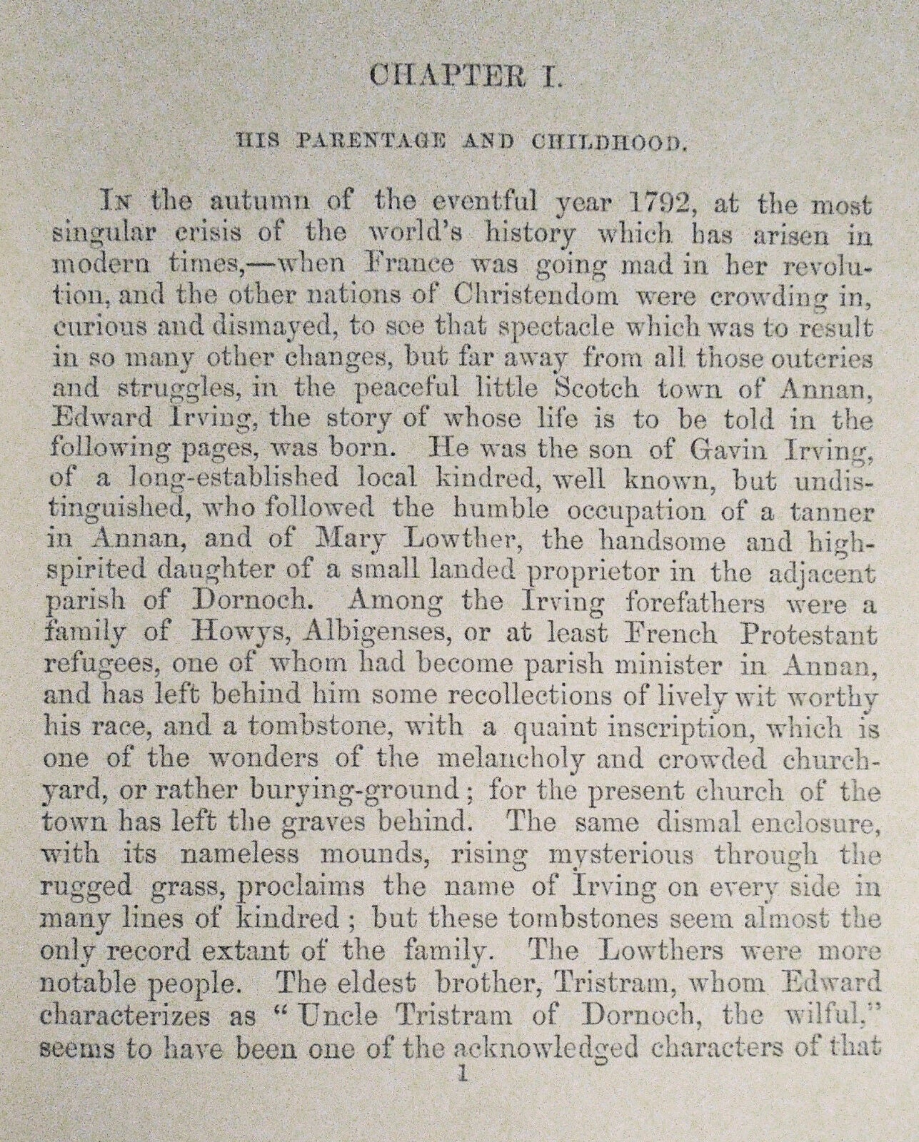 The Life of Edward Irving,  by Mrs. Oliphant. [1865]