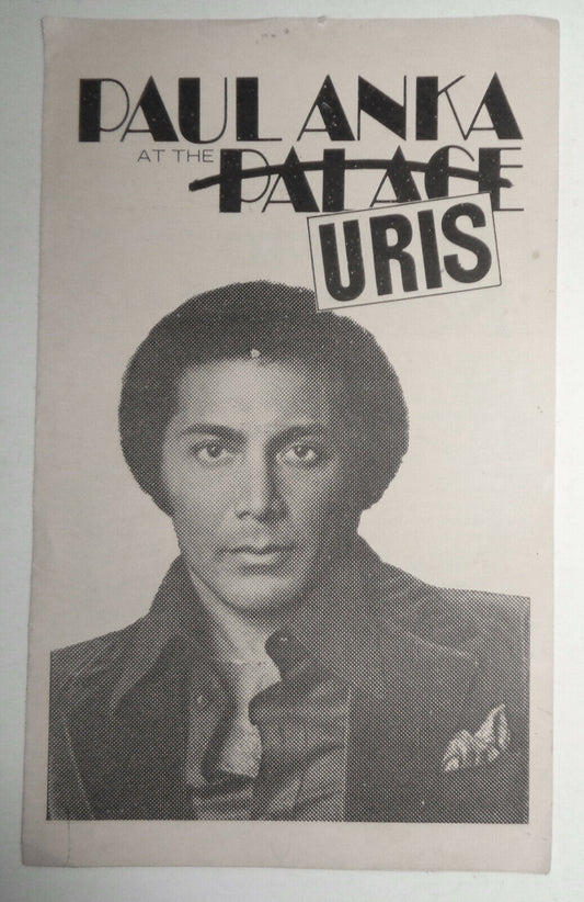 Paul Anka at the Palace Uris - Souvenir Program, 1975