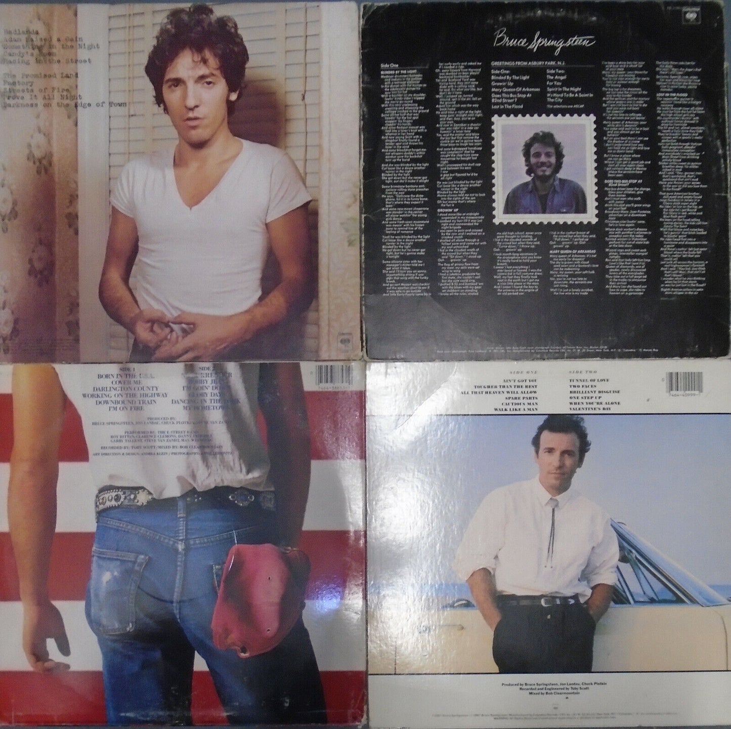 Bruce Springsteen 4 LP Lot : Darkness, Born in USA, Asbury Park, Tunnel of Love