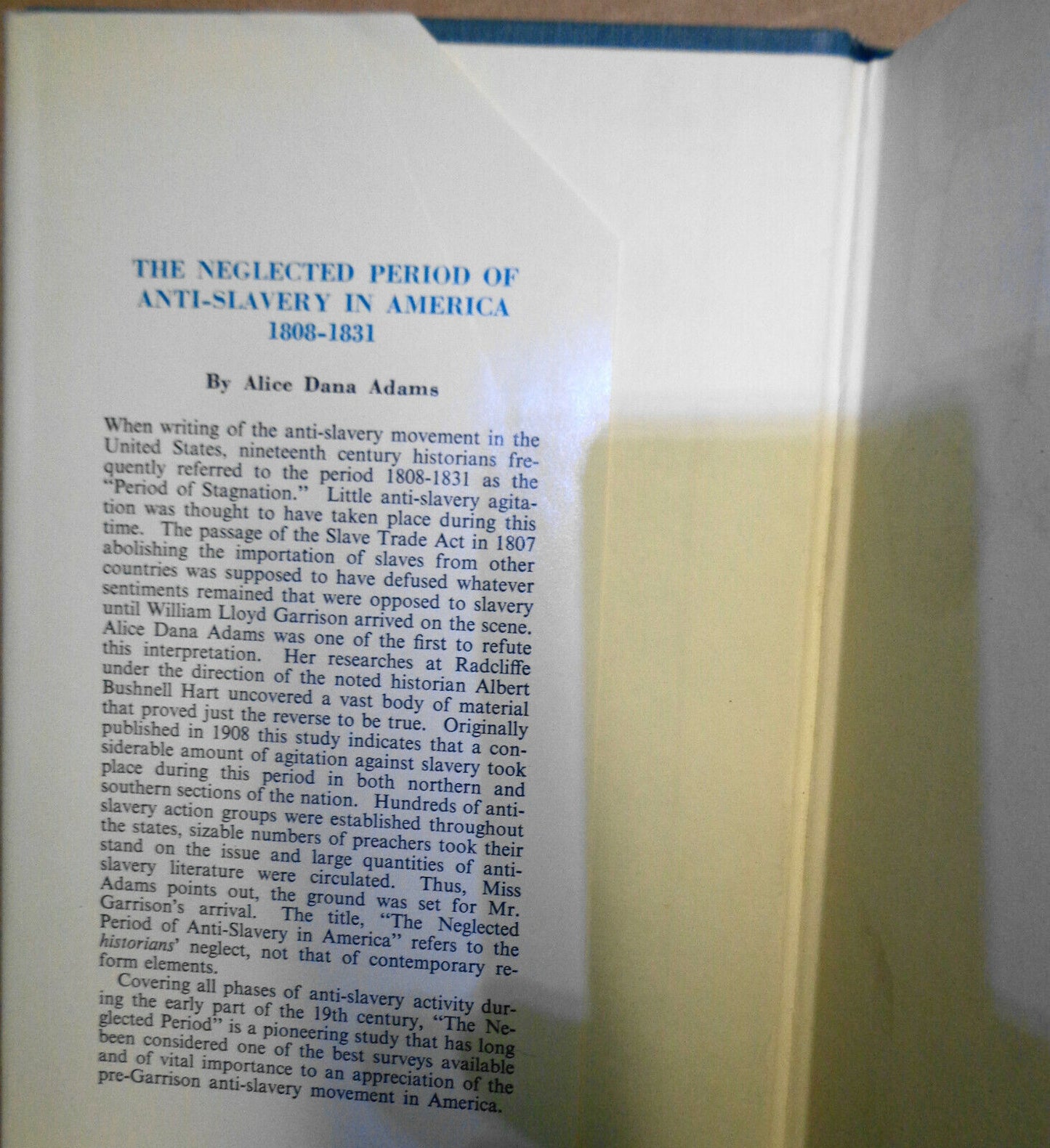 The Neglected Period of Anti-Slavery in America, 1808-1831 by Alice Dana Adams