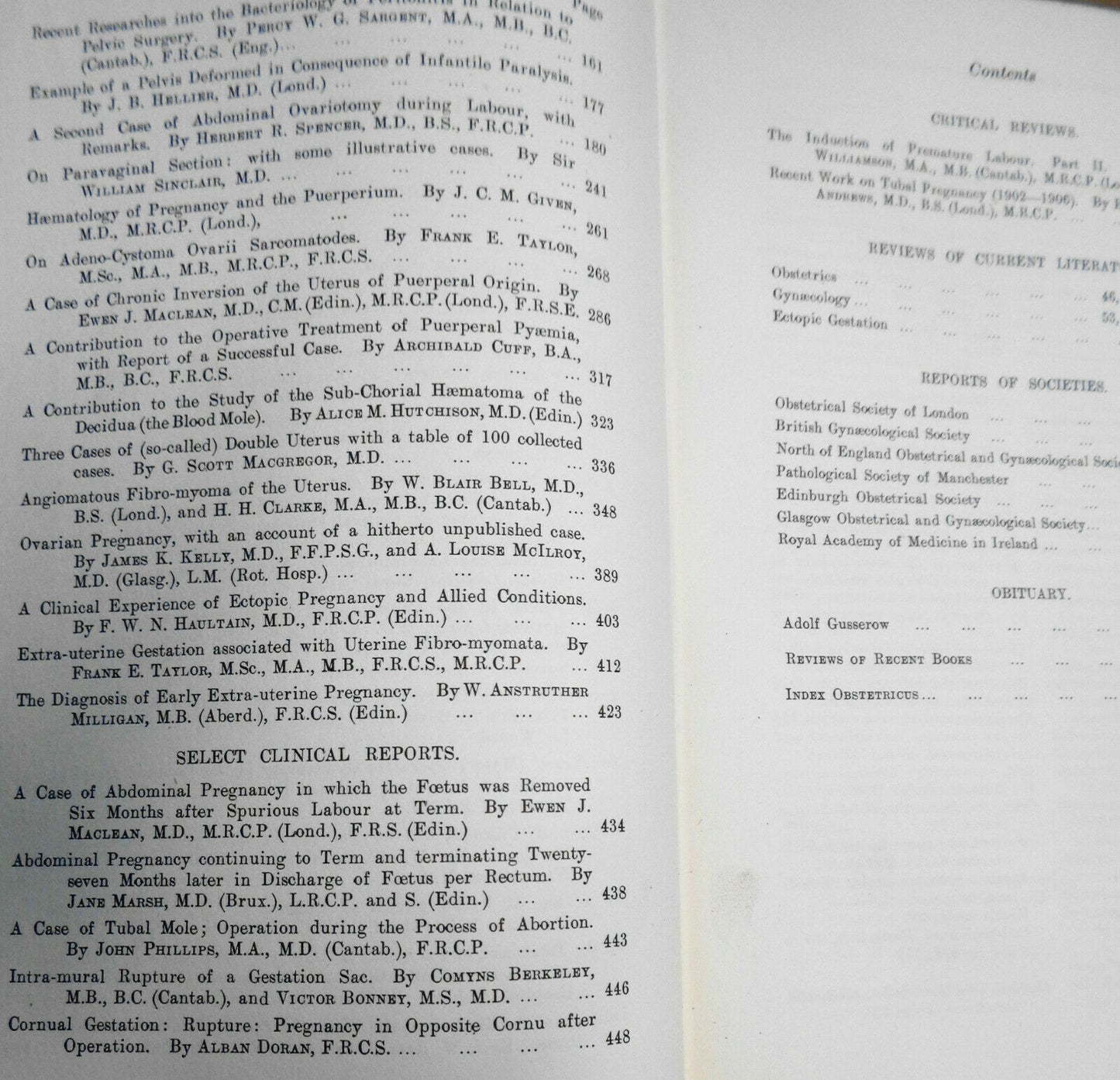 JOURNAL OF OBSTETRICS AND GYNAECOLOGY  - VOL. IX. JAN TO JUNE, 1906