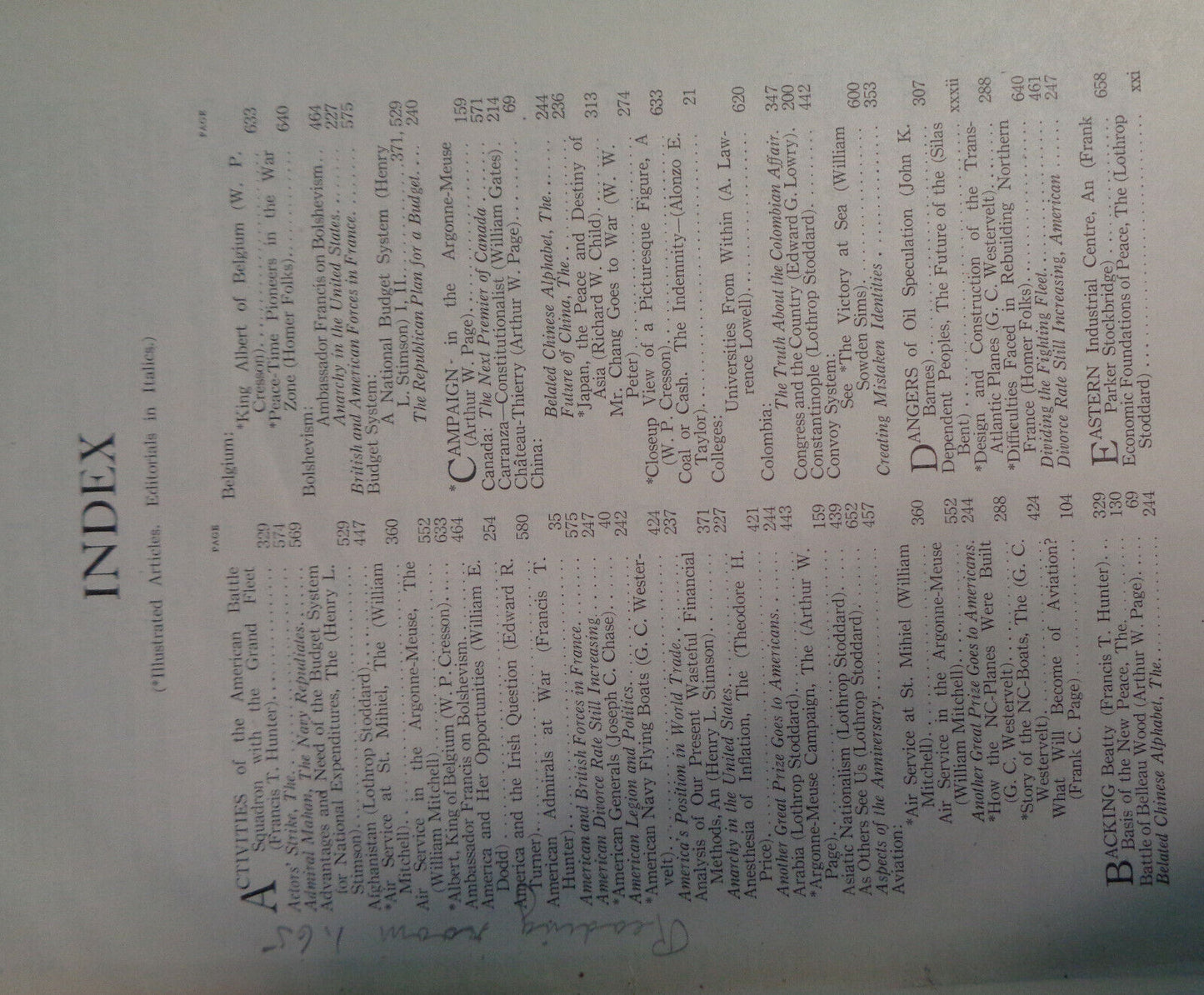 THE WORLD'S WORK VOL. 38, MAY-OCT., 1919 A HISTORY OF OUR TIME Arthur W Page, ed