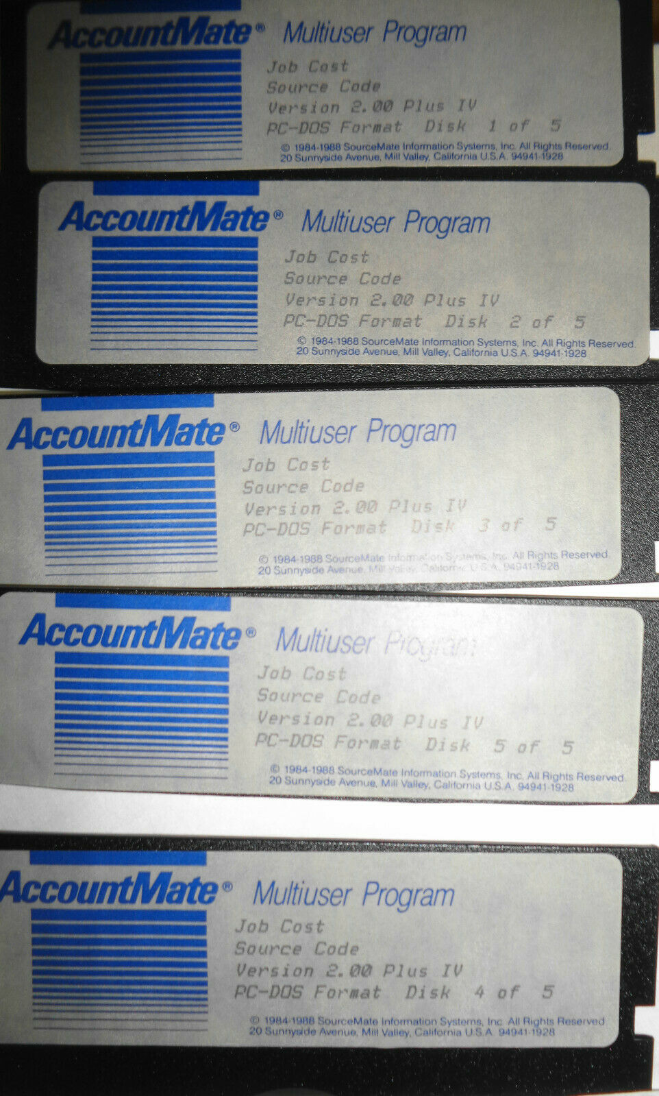 AccountMate Multiuser: General Ledger AR AP Payroll JobCost Source Code 1988 NEW