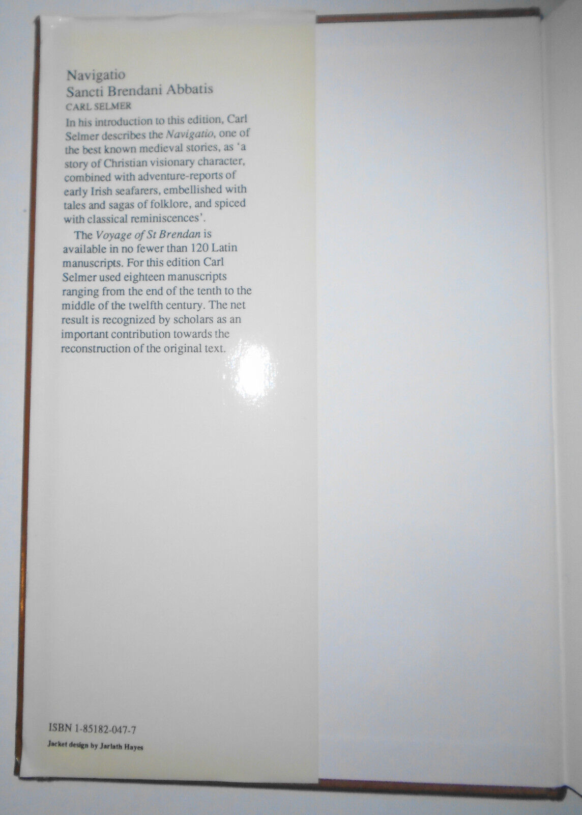 Navigatio Sancti Brendani Abbatis: From Early Latin Manuscripts, by Carl Selmer