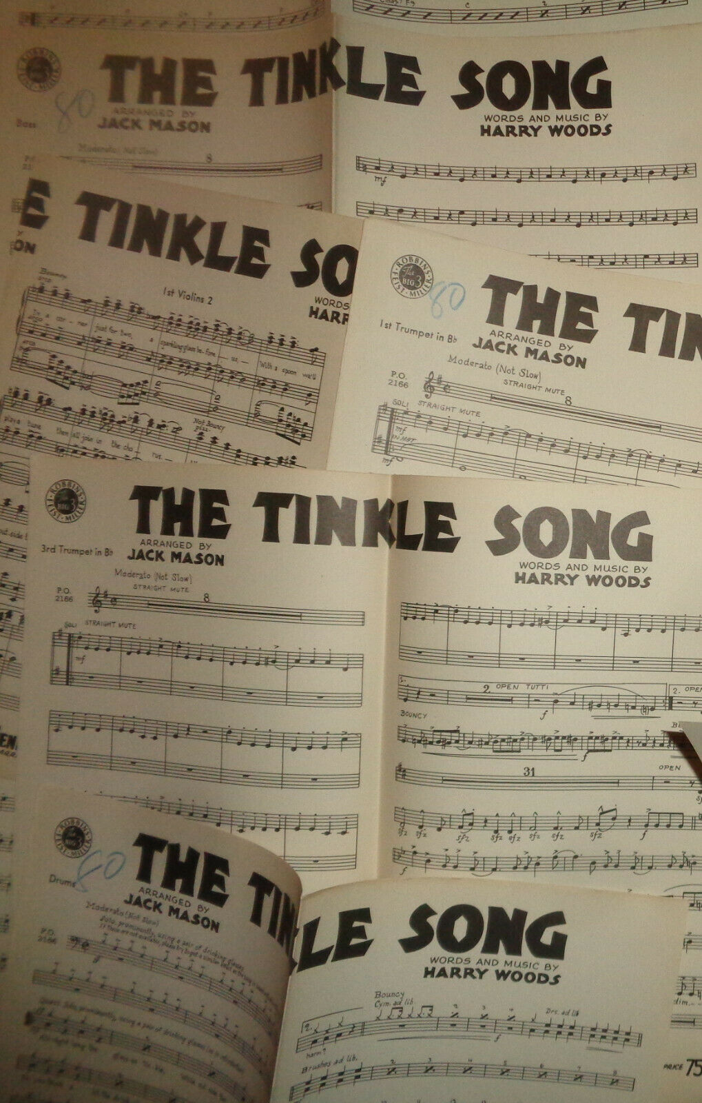 THE TINKLE SONG - FEIST POPULAR DANCE HITS - SHEET MUSIC FOR ORCHESTRA - 1939