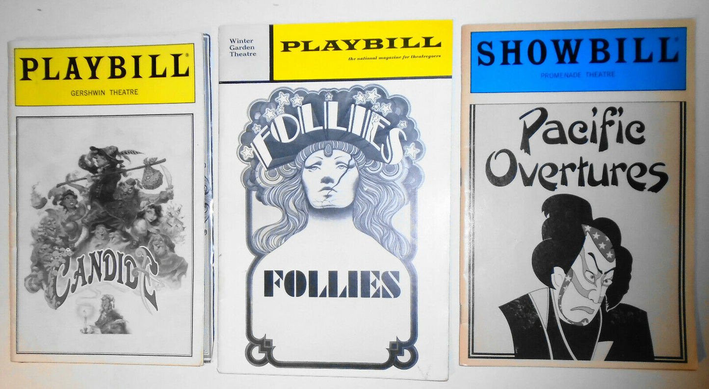 Candide, Follies & Pacific Overtures : 3 Sondheim Playbills