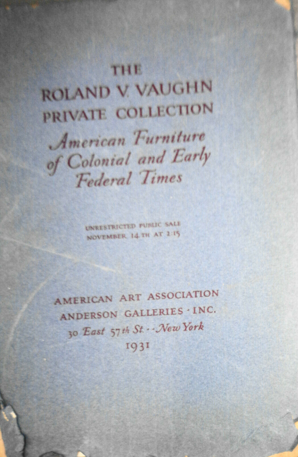 15 Furniture auction catalogs 1930s American Art Association/ Anderson Galleries