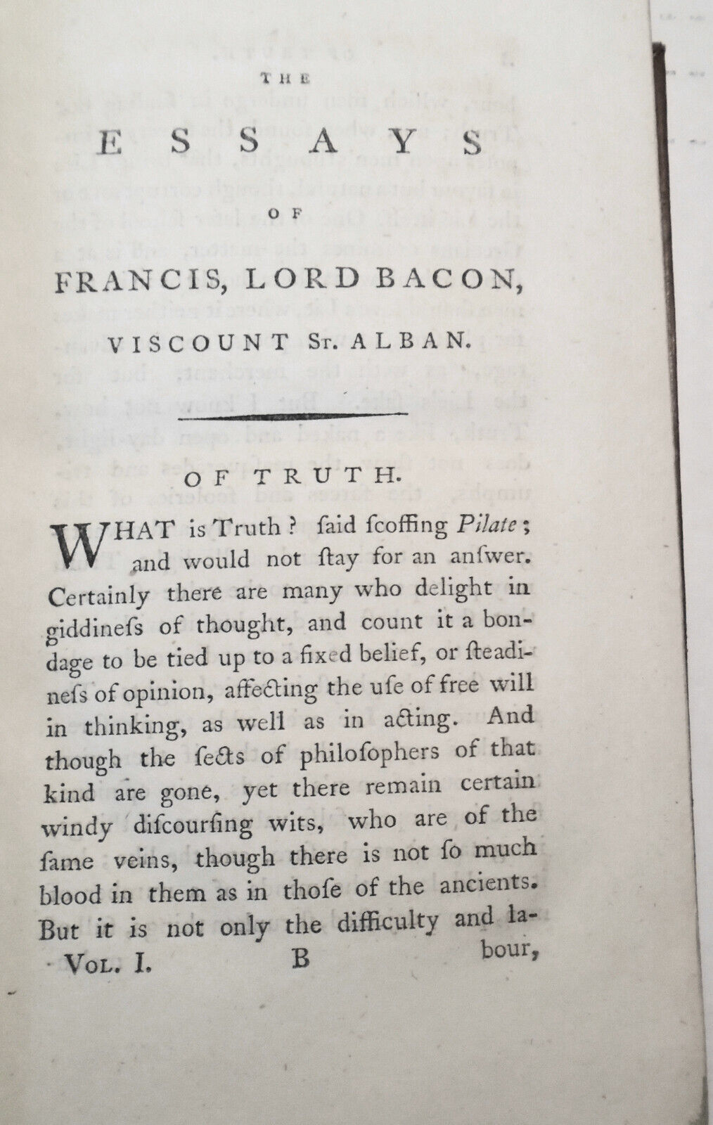 1787 The essays of Francis Bacon, In two volumes. Full leather. Very Good.