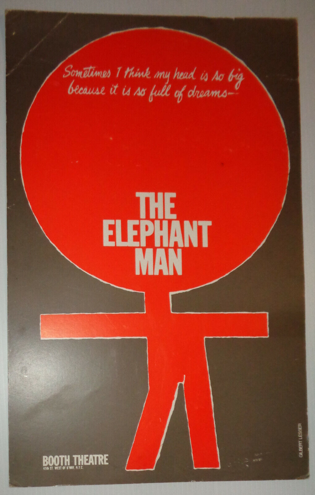 The Elephant Man - Poster (Window Card), by Gilbert Lesser, 1979.