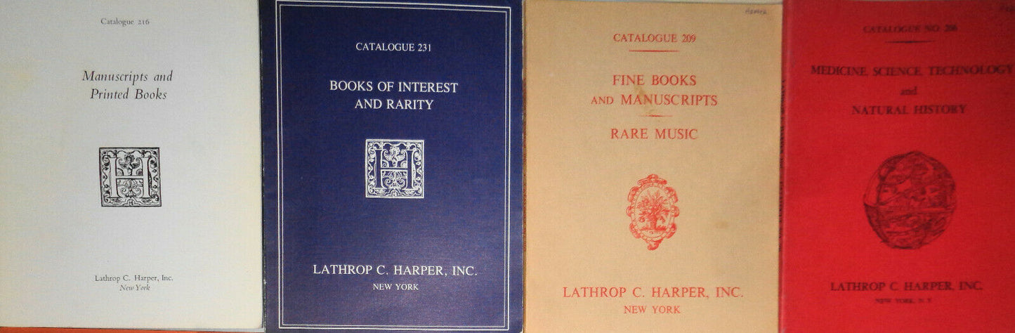 13 Lathrop C. Harper rare bookseller catalogs: Science, medicine, uncommon etc